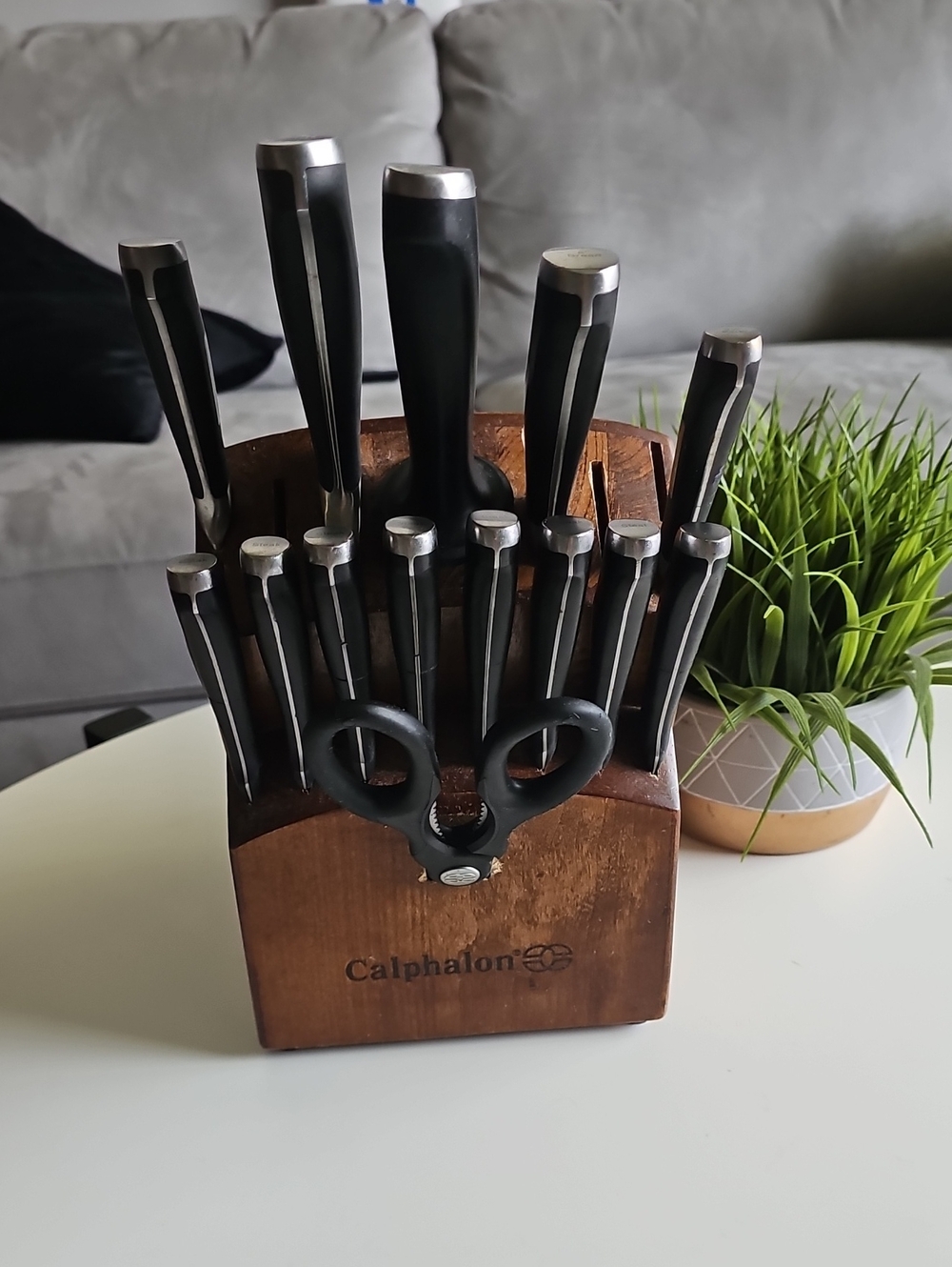 Calphalon Black Knife Set with Wooden Block - 14- Piece